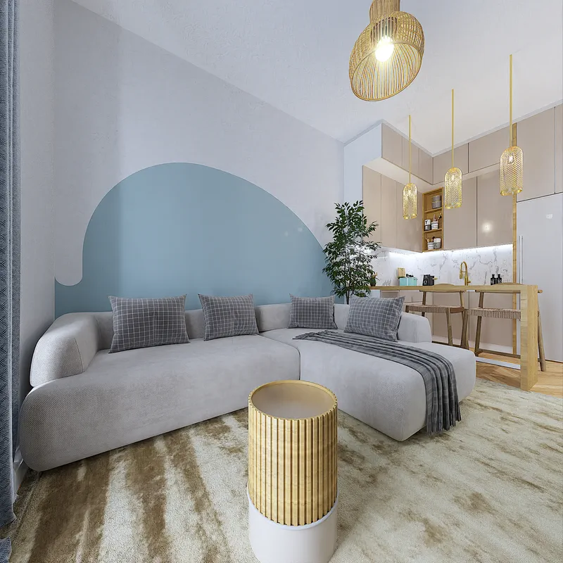 Projekt interieri, apartament ne kompleksin Santorini